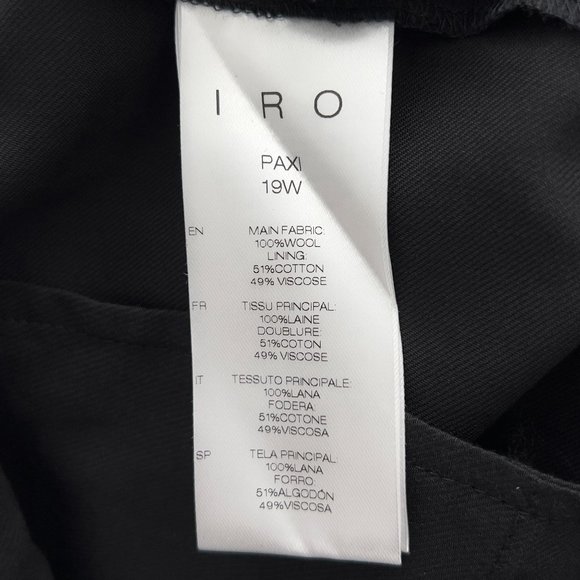 IRO Black 100% Wool Paxi Paperbag Tie Waist Trousers Pants Sz EUR 42 (34W) 0113 - Picture 9 of 14